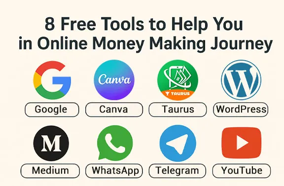8 Free Tools to Start My Online Money Making Journey in India