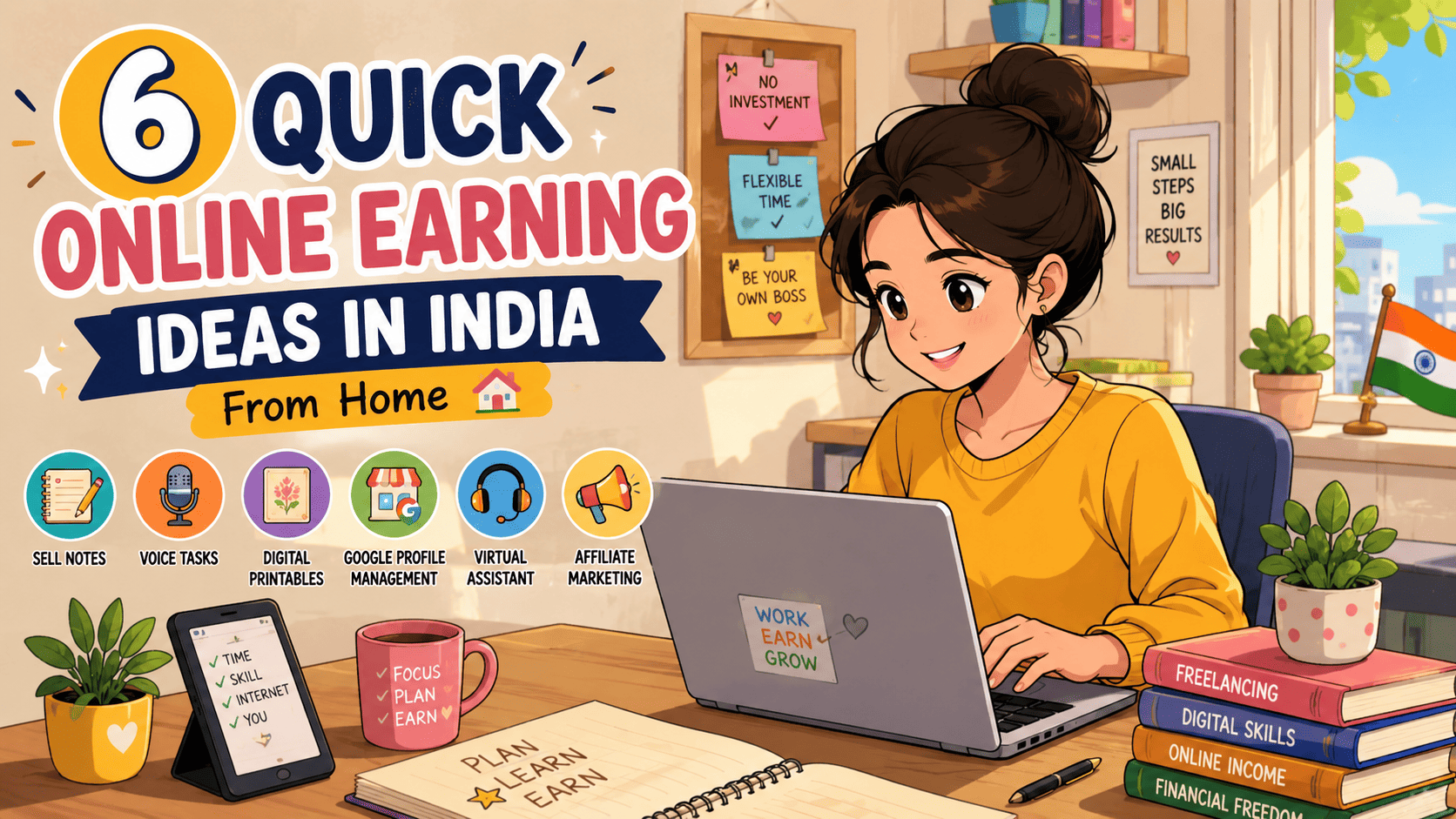 6 Quick Online Earning Ideas in India From Home
