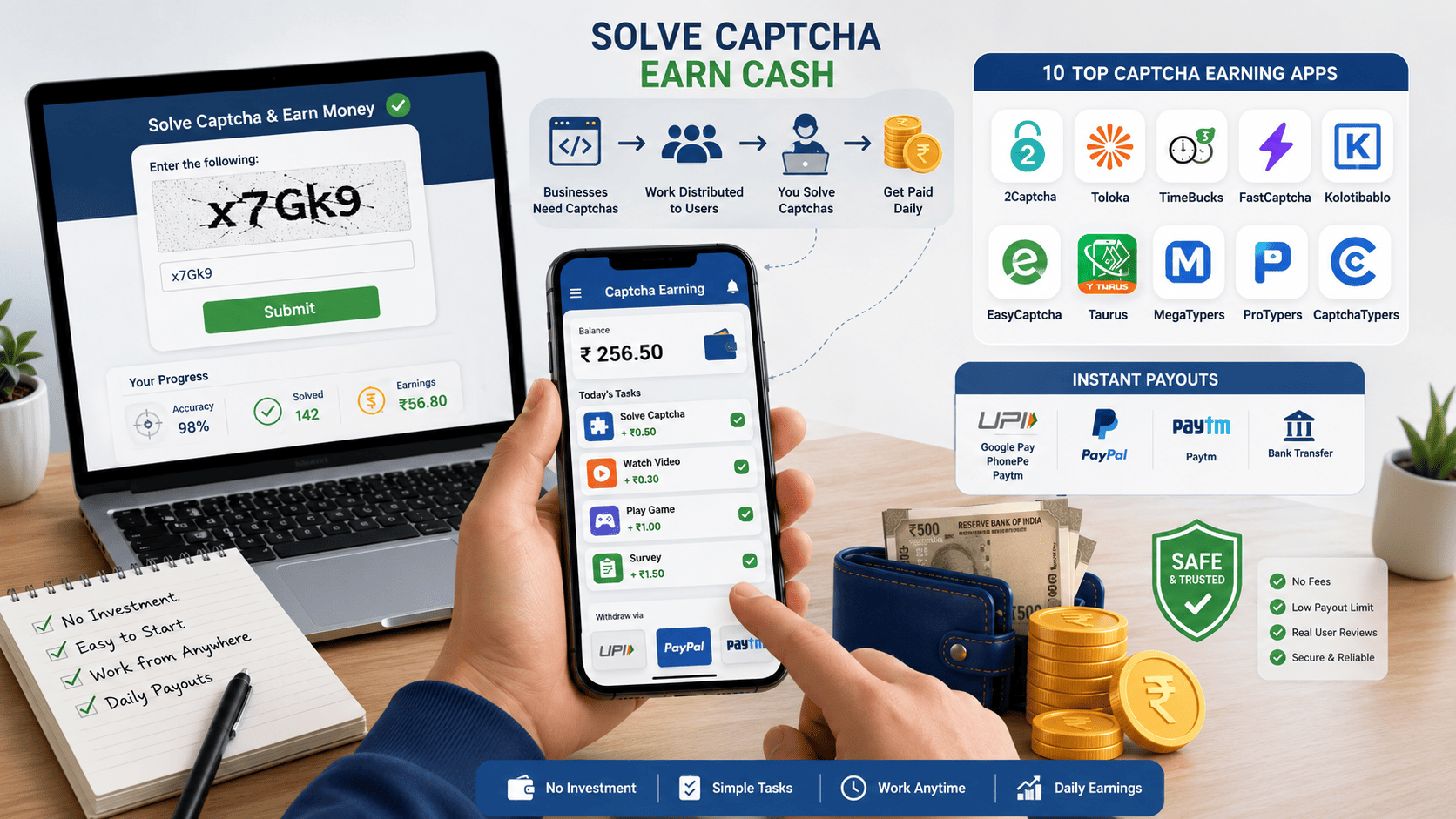 10 Best Captcha-Earning Apps That Pay Instantly – Earn Real Cash Daily