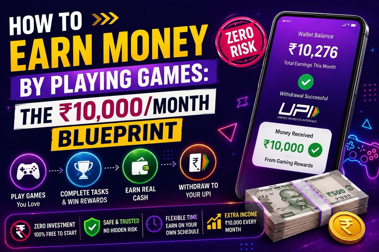 How to Earn Money by Playing Games: The ₹10,000/Month Blueprint (Zero Risk)