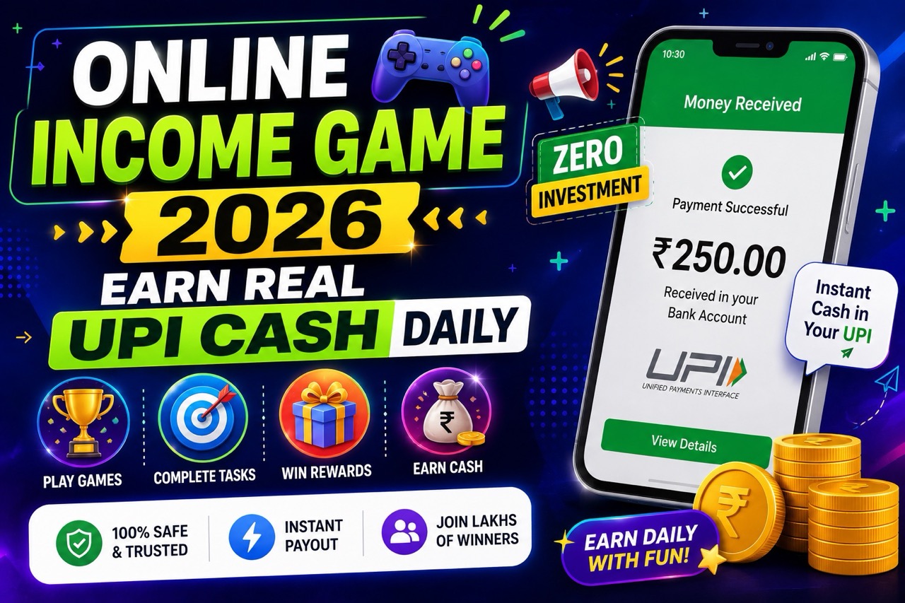 Online Income Game 2026: Earn Real UPI Cash Daily (Zero Investment)