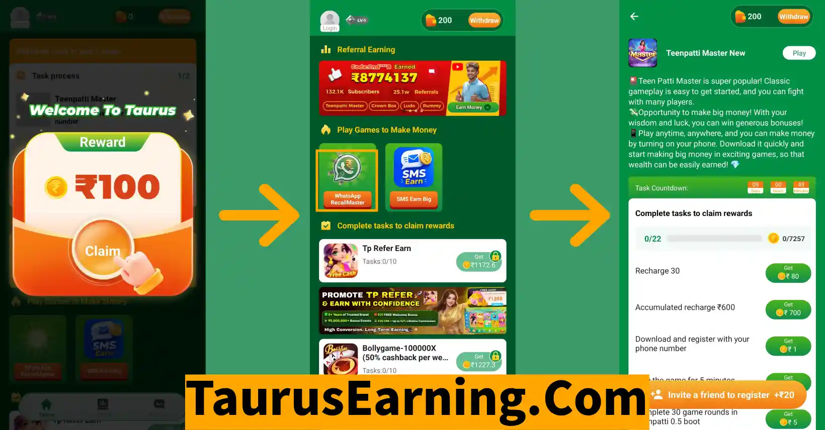 Taurus App New Task Recharge Bonus 2026: Claim Extra Earnings